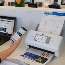 Desktop Scanners<Brother ADS-4700W Duplex Document Scanner, White/Black