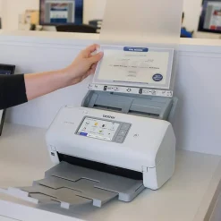 Desktop Scanners<Brother ADS-4700W Duplex Document Scanner, White/Black