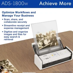 Document Scanners<Brother ADS-1800W Wireless Compact Desktop Document Scanner