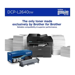 Black & White Printers<Brother DCP-L2640DW Compact Wireless Black & White Laser Printer, All-In-One, Print, Scan, Copy, Refresh Subscription Ready