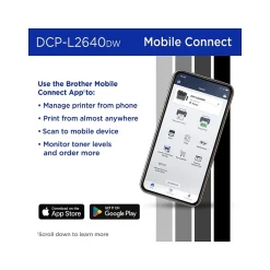 Black & White Printers<Brother DCP-L2640DW Compact Wireless Black & White Laser Printer, All-In-One, Print, Scan, Copy, Refresh Subscription Ready