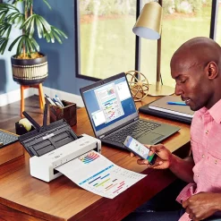 Desktop Scanners<Brother Desktop Scanner for Documents, Wireless, White (ADS1250W)