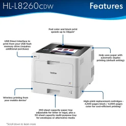 Instant Photo Printers<Brother HL-L8260CDW USB, Wireless, Network Ready Color Laser Printer
