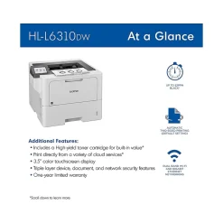 Black & White Printers<Brother HL-L6310DW Laser Printer, Single-Function, Print