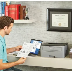 Black & White Printers<Brother HL-L2350DW Wireless Monochrome Laser Printer, Refurbished