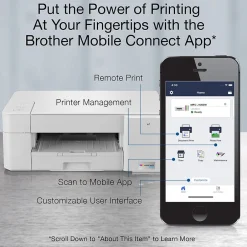 Color Printers<Brother INKvestment Tank MFC-J1205W Wireless Color Inkjet Printer, All-In-One Supertank, Print, Scan, Copy