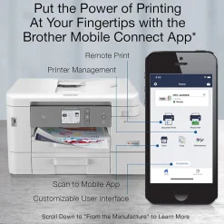 Color Printers<Brother INKvestment Tank MFC-J4535DW Wireless Color Inkjet Printer, All-In-One Supertank, Print, Scan, Copy, Fax