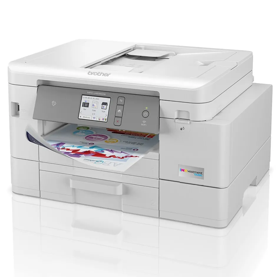 Color Printers<Brother INKvestment Tank MFC-J4535DW Wireless Color Inkjet Printer, All-In-One Supertank, Print, Scan, Copy, Fax