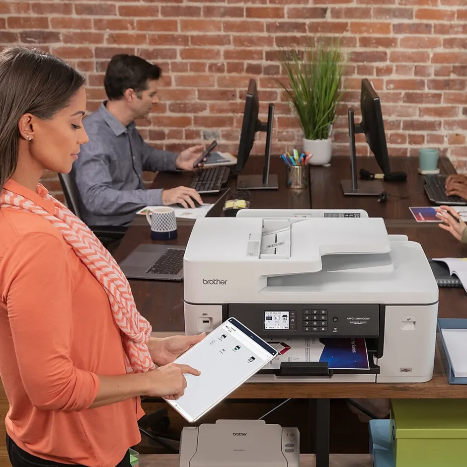Color Printers<Brother MFC-J6540DW Color Inkjet All-in-One Print, Copy, Scan, Fax up to 11”x17” (Ledger) Size Paper