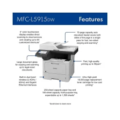 Instant Photo Printers<Brother MFC-L5915DW Business Wireless Black & White Laser, All-In-One, Print, Scan, Copy, Fax
