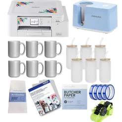 Color Printers<Brother Sublimation Printer and Craft Express Mug Heat Press Bundle, 6 Mugs & 6 Glasses(SUBDRNKS-STP)