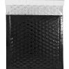 JAM Paper Bubble Padded Mailers with Peel and Seal Closure, CD Size, 6 x 6.5, Black Metallic, 12/Pack (2744430)* Bubble Mailers