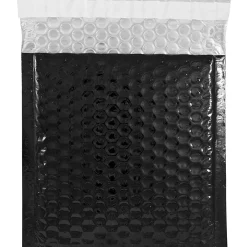 JAM Paper Bubble Padded Mailers with Peel and Seal Closure, CD Size, 6 x 6.5, Black Metallic, 12/Pack (2744430)* Bubble Mailers