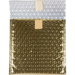JAM Paper Bubble Padded Mailers with Peel and Seal Closure, CD Size, 6 x 6.5, Gold Metallic, 12/Pack (2745207)* Bubble Mailers