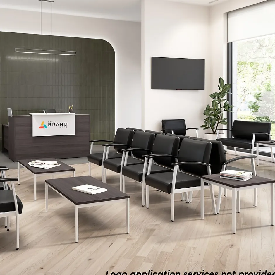 Best Arrive 72"W L Shaped Reception Desk with Counter and Mobile File Cabinet, (ARV010SG) L-Desks