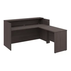 Discount Arrive 72"W L Shaped Reception Desk with Shelf, (ARV006SG) L-Desks