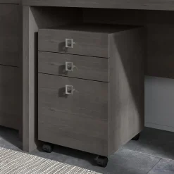 Hot Echo 3 Drawer Mobile File Cabinet, Charcoal Maple (KI60301-03) File Cabinets