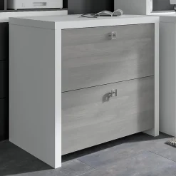 Sale Echo 2 Drawer Lateral File Cabinet, Pure White/Modern Gray (KI60502-03) File Cabinets