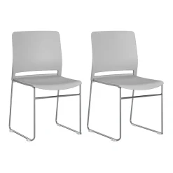 Clearance Envision Stackable Chairs, Gray, 2/Set (CH4003LGP-03) Folding & Stacking
