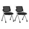 Hot Envision Mesh Folding Chairs, Black, 2/Set (CH4002BLF-03) Folding & Stacking