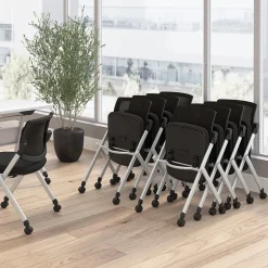 Hot Envision Mesh Folding Chairs, Black, 2/Set (CH4002BLF-03) Folding & Stacking