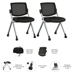 Hot Envision Mesh Folding Chairs, Black, 2/Set (CH4002BLF-03) Folding & Stacking