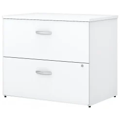 Outlet Easy Office 2-Drawer Lateral File Cabinet, Locking, Letter/Legal, Pure White, 36" (EO109WHSU) File Cabinets