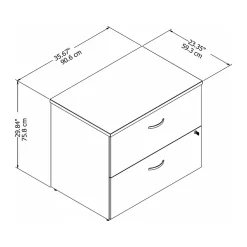 Outlet Easy Office 2-Drawer Lateral File Cabinet, Locking, Letter/Legal, Pure White, 36