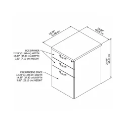 Sale Easy Office 3-Drawer Mobile Vertical File Cabinet, Letter/Legal Size, Lockable, Pure White (EOF116WH-03) File Cabinets