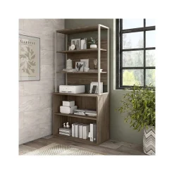 Outlet Hybrid 71"H 4-Shelf Etagere Bookcase with Adjustable Shelf, (HYB023MH) Bookcases