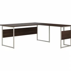 Clearance Hybrid 72"W L Shaped Table Desk with Metal Legs, (HYB025BW) L-Desks