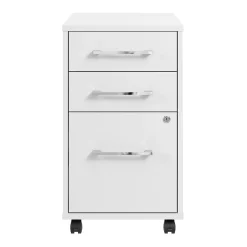 Online Hustle 3 Drawer Mobile File Cabinet, White (HUF116WH) File Cabinets