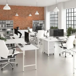 Online Hustle 3 Drawer Mobile File Cabinet, White (HUF116WH) File Cabinets