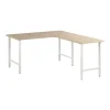 Outlet Hustle 60"W L Shaped Computer Desk with Metal Legs, Natural Elm (HUS003NE) Office Desks
