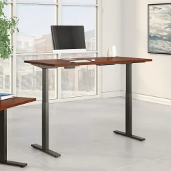 Outlet Move 60 Series 60"W Electric Height Adjustable Standing Desk, Hansen Cherry (M6S6030HCBK) Standing Desks