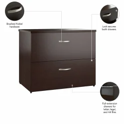 Outlet Office in an Hour 2 Drawer Lateral File Cabinet, Mocha Cherry (OIAH011MRSU) File Cabinets