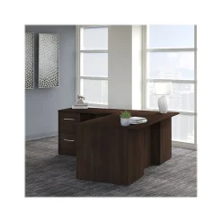Office 500 72"W L Shaped Executive Desk with Drawers, (OF5004BWSU) L-Desks