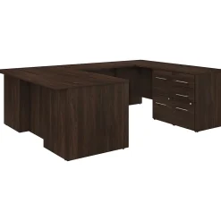 Discount Office 500 72"W U Shaped Executive Desk with Drawers, (OF5002BWSU) Office Desks
