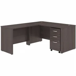 Best Studio C 60"W L Shaped Desk with Mobile File Cabinet and Return, (STC008SG) L-Desks