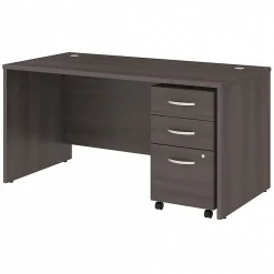 Studio C 60"W Office Desk with Mobile File Cabinet, (STC014SG) Office Desks