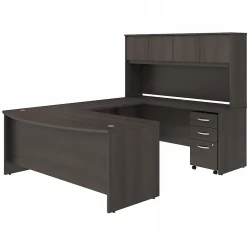 Online Studio C 72"W U Shaped Desk with Hutch and Mobile File Cabinet, (STC003SG) Computer Desks