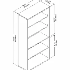 Best Studio C 5 Shelf Bookcase, (SCB136PG) Bookcases