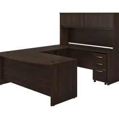 Online Studio C 72"W U Shaped Desk with Hutch and Mobile File Cabinet, (STC003BWSU) Office Desks