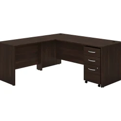 Online Studio C 72"W L Shaped Desk with Mobile File Cabinet and Return, (STC007BWSU) L-Desks