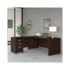 Online Studio C 72"W L Shaped Desk with Mobile File Cabinet and Return, (STC007BWSU) L-Desks