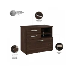 Online Studio C Office Storage Cabinet with Drawers and Shelves, (SCF130BWSU) Storage Cabinets