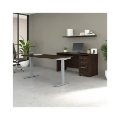 Outlet Studio C 60"W Electric Adjustable Standing Desk with Credenza and File, (STC017BWSU) Standing Desks