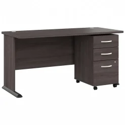 Best Studio A 60"W Computer Desk with 3 Drawer Mobile File Cabinet, (STA002SGSU) Computer Desks