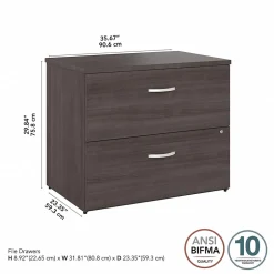 Hot Studio A 2-Drawer Lateral File Cabinet, Locking, Letter/Legal, , 36