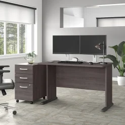 Clearance Studio A 48"W Computer Desk with 3 Drawer Mobile File Cabinet, (STA001SGSU) Computer Desks